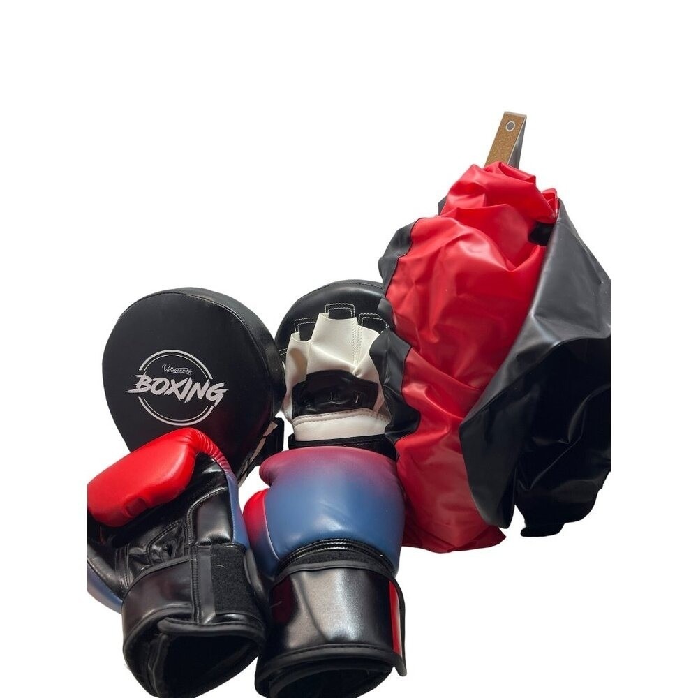 Valleycomfy Boxing Gloves & Punch‎ Mitts Set Training Gear For Kids